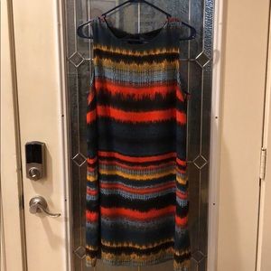 Kensie Dress, L. Sleeveless, multi-colored, lined.